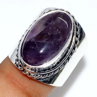 Trending Anillo Amatista Natural Chapado en Plata 925 EE. UU. 7 Elegante Joyería GW Foto 1 de 3