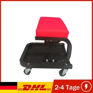 Trolley Sedile Meccanico Imbottito Auto Garage Sgabello da Lavoro Ruote Girevoli - Foto 1 di 9