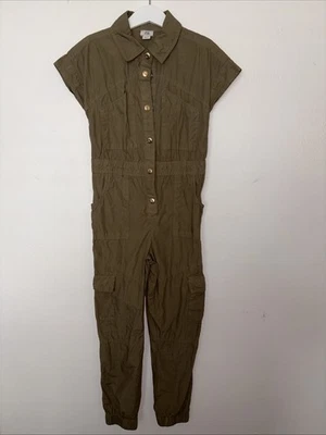 River Island Girls’ Short Sleeved Jumpsuit, Size 8 Years, Khaki - Image 1 of 4