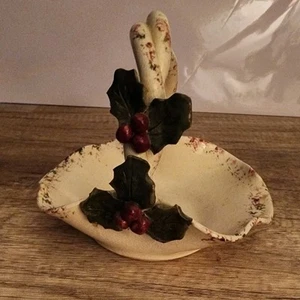 Signierter Poinsetta Korb aus Keramik - Bild 1 von 8