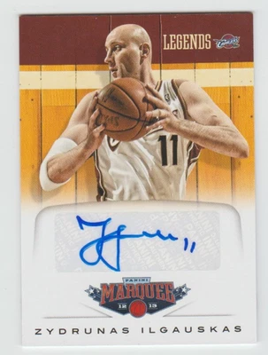 ZYDRUNAS ILGAUSKAS Cavaliers ПОДПИСАННЫЙ 2012-13 Panini Marquee Автограф #47 SP С АВТОГРАФОМ - Изображение 1 из 2