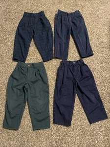 (4) Boys Pants Size 4 Plaid Navy Green - Picture 1 of 5