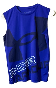 Jungen Under Armour YL ärmellos blau Heatgear Active Tank Jugend Large - Bild 1 von 3