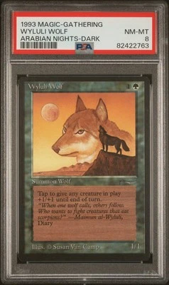 Wyluli Wolf (Dark) - Arabian Nights - MTG - NM to MINT. PSA 8.  - Image 1 of 2
