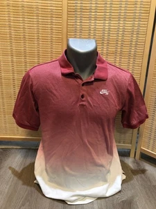 Nike SB SS Herren Poloshirt Dri-Fit Weiß und Kastanienbraun Small S H350 - Bild 1 von 7