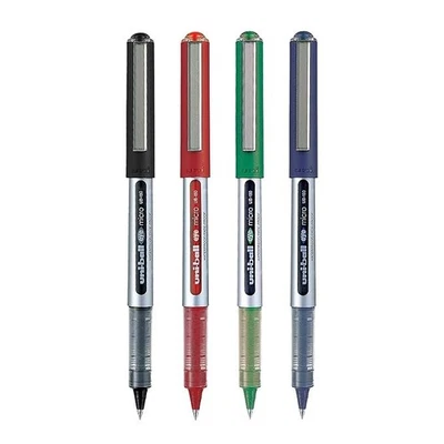 Pack of 4 UNI-BALL Eye UB150 0.5mm Roller Ball Pen, Blue, Black, Red & Green Ink - image 1 of 3