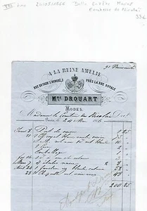 Paris VII ème 3 Rue Fbg St Honoré - Belle Entête Magasin Comtesse Nicholaï 1866 - Picture 1 of 1