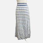 J Jill Love Linen Maxi Skirt Womens Sz S Blue Striped Pockets Buttons Nautical