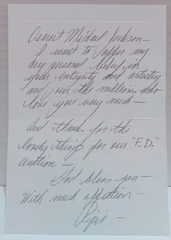 Piper Laurie To Michael Jackson Handwritten & Signed Letter Carrie The Hustler Cover