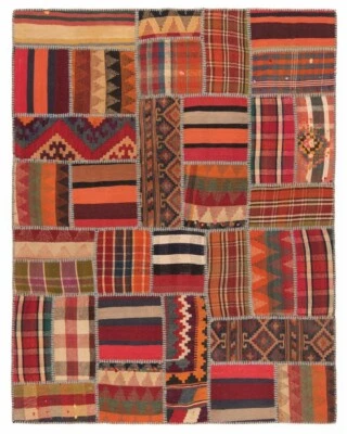 Kelim Patchwork Handgewebter 184x142 cm-Perserteppich,Rug,Orient,kilim,Carpet - Bild 1 von 4
