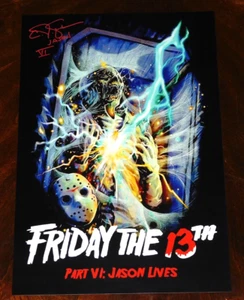 CJ GRAHAM "JASON" SIGNED FRIDAY THE 13TH PART VI JASON LIVES 12X18 MOVIE POSTER! - Picture 1 of 1