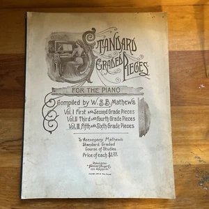 LIBRO DE PARTITURAS VINTAGE 1899 W.S.B. Piezas graduadas estándar Mathews volumen III - Imagen 1 de 8