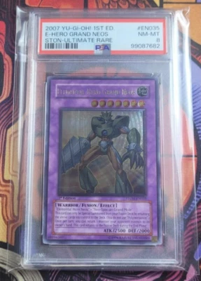 Elemental Hero Grand Neos STON-EN035 Ultimate Rare 1st Edition PSA 8	Yugioh Card - Image 1 of 2