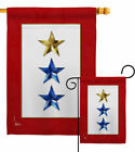 Gold & Two Blue Stars Garden Flag Military Service Armed Forces Yard Banner