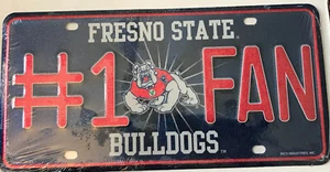 NCAA Rico Fresno State Bulldogs Football Metal License Plate Emblem 12x6 - Picture 1 of 5