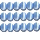 Perles pour yeux de chat 6 mm poudre bleu brin catégorie « A » fibre optique 65 perles par brin