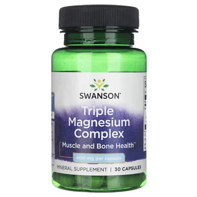 Swanson Dreifach-Magnesium-Komplex (Magnesium) 400 mg, 30 Kapseln