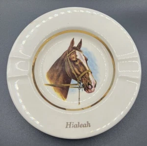 Sammler Vintage Hialeah Park Rennbahn Aschenbecher, Keramik mit Pferd - Bild 1 von 4