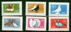 HUNGARY – 1957-8 – PIGEONS - VF  **  - Picture 1 of 1