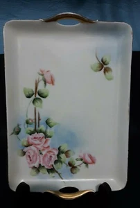 Vanity Tray Rectangle With Roses 7 X 10 Inches Vintage - Picture 1 of 4