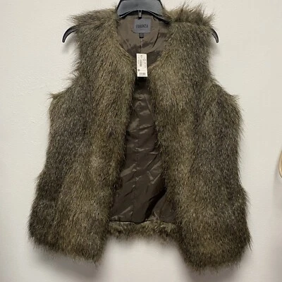 Chaleco Suéter Sin Mangas The Limited Forenza Talla XS|S Marrón Tostado Peludo Piel Sin Mangas Foto 1 de 4