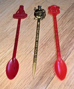 3 Old QUEBEC Canada SWIZZLE STIR STICKS - Chateau Frontenac / Hotel Laurentine - Picture 1 of 11