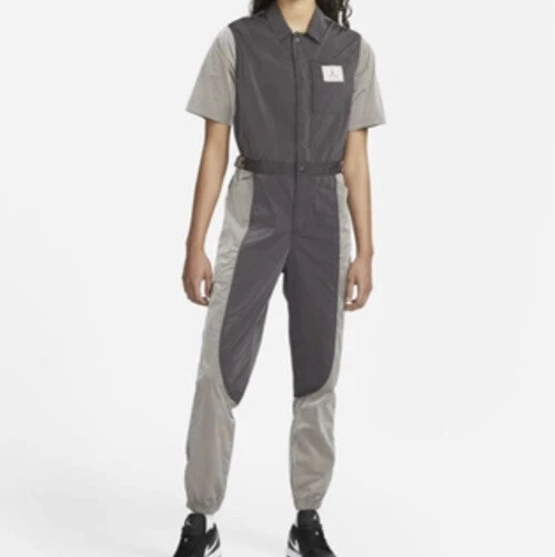 Nike Jordan Essential Flight Suit Gray Jumpsuit DD7063-082 Women's Size Small