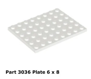 Lego 1x 3036 White Plate 6 X 8 7166 - Picture 1 of 1