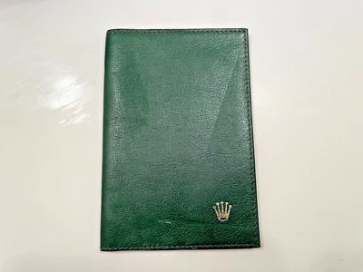 Cartera de cuero verde vintage ROLEX genuina pasaporte tarjetero de crédito Foto 1 de 4
