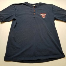 Vtg 1998 MLB New York Yankees Shirt Mens L Pro Edge Henley Iron Knights 90s ÷56