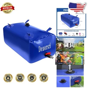 Large Capacity 100-Gallon Collapsible Water Bladder Tank with 2 Pipe Sizes - Picture 1 of 10
