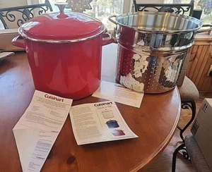 Cuisinart 20 cuartos de galón esmalte sobre acero olla roja con colador inserto sin caja - Imagen 1 de 23