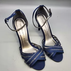 DRIANNA PAPELL Boutique Crystal Embellished Open Toe Sandals, Navy (Size 7.5 M) - Picture 1 of 5