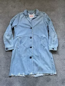 Levis Long Denim Jacket Coat Medium - Picture 1 of 8