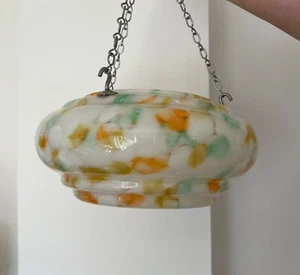 Vintage Art Deco Flycatcher marbled Glass Ceiling Light Shade Original 1930s - Picture 1 of 8