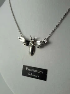 Collar Art Nouveau Abeja Granate Perla Plata 925 Joyería NUEVO - Imagen 1 de 2