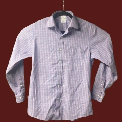 1818 Brooks Brothers Shirt Mens 15-2/3  Blue Red Check Regent Fit button up - Image 1 of 4