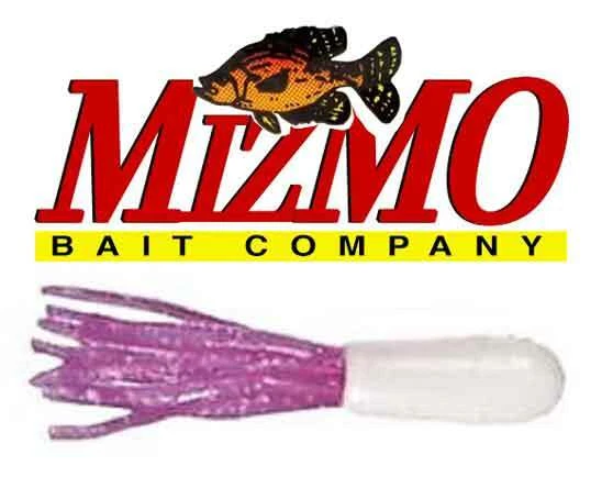 Mizmo Tubes Crappie Panfish 1,5 pulgadas especificaciones 11117 blanco con cola rosa caliente Foto 1 de 1
