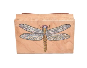 All Night Media 508F Dragonfly Rubber Stamp Mounted Wood Block - Picture 1 of 7
