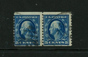 USA Scott # 447 Flat Plate Fine Used Pair 18.5 Wide x 22 High US Stamps Cat $375 - Picture 1 of 2