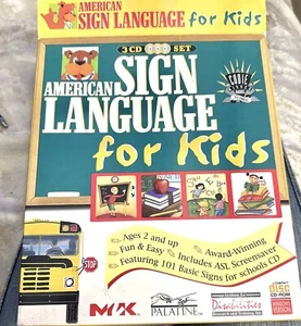 American Sign Language Dictionary Gold Edition 3 CD ROM Set For Kids Fun &Easy - Picture 1 of 8