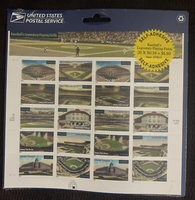 2001 Baseball Legendary Playing Fields 34 Full Sheet 20 Stamps AIC090 Sealed - Image 1 of 2