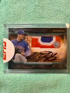 2015 Topps Strata Matt Harvey AUTO LOGO / NUMBER Patch /75 RARE NEW Redemption - Picture 1 of 2