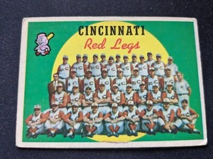 Tarjeta de béisbol Topps 1959 # 111 Cincinnati piernas rojas lista de verificación (en muy buen estado) - Imagen 1 de 3