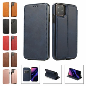 For iPhone 15 14 13 12 11 X XS MAX XR Case Leather Wallet Book Flip Folio Stand - Picture 1 of 15