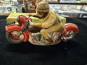 Motocicleta de juguete de cuerda Schuco "MOTO DRILL 1006" "Hecha en EE. UU. Zona Alemania" - Imagen 1 de 11