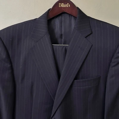 Loro Piana Tasmanian Hickey Freeman Pinstripe Suit Sz 42 Short Wool Super 150s - Image 1 of 4