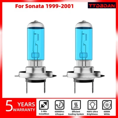 For Hyundai Sonata 1999-2001 H7 Halogen Headlight High/Low Beam Bulbs Kit  - Image 1 of 4