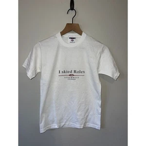 Youth Vintage Colorado Shirt I Skied Rolex Steamboat White Kids VTG M Medium - Picture 1 of 7