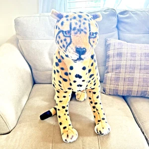 Vintage Jumbo großer lebensechter hyperrealistischer Leopard Stofftier Plüschtier 21 Zoll - Bild 1 von 16